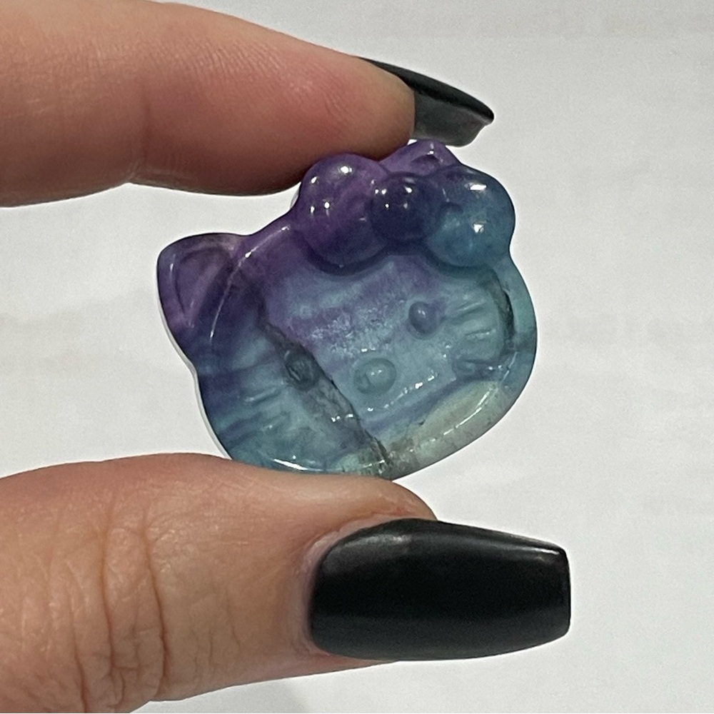 Rainbow Fluorite Hello Kitty Crystal